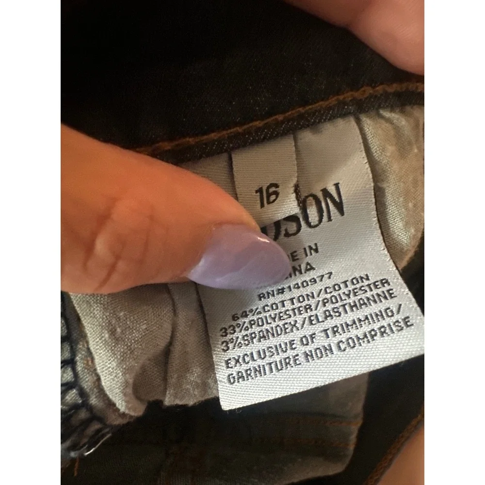 Hudson Kids | Girl's Dark Wash‎ Distressed Knee Denim Skinny Jeans, Size 16